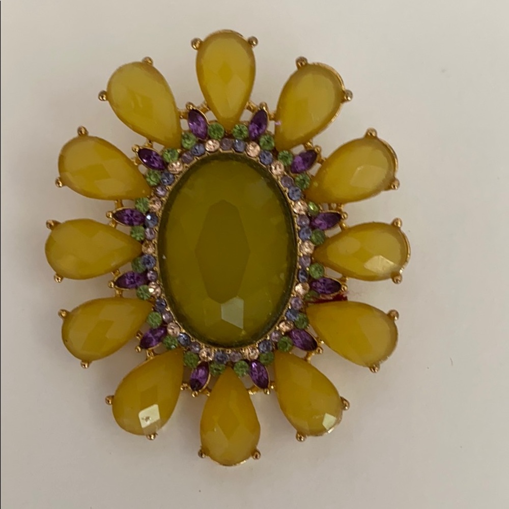 💚💜 VINTAGE crystal pin